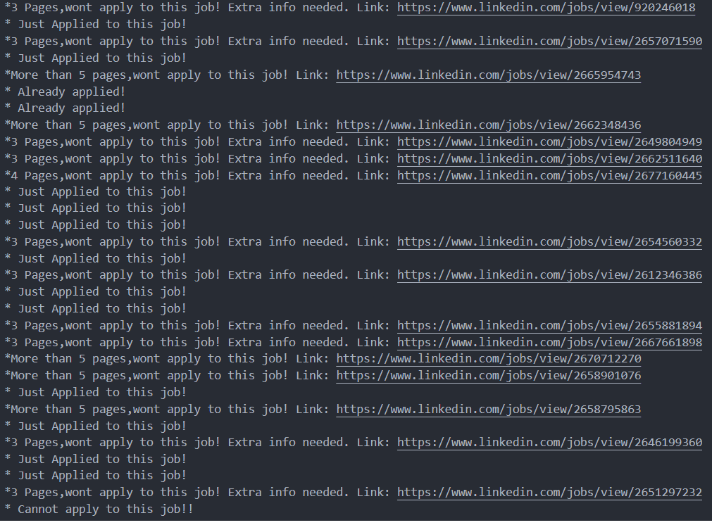Python selenium Linkedin easy apply bot